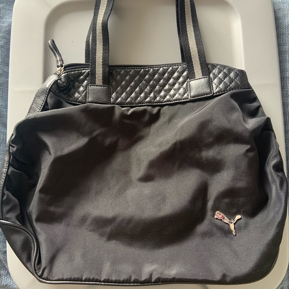 Black fabric Puma purse